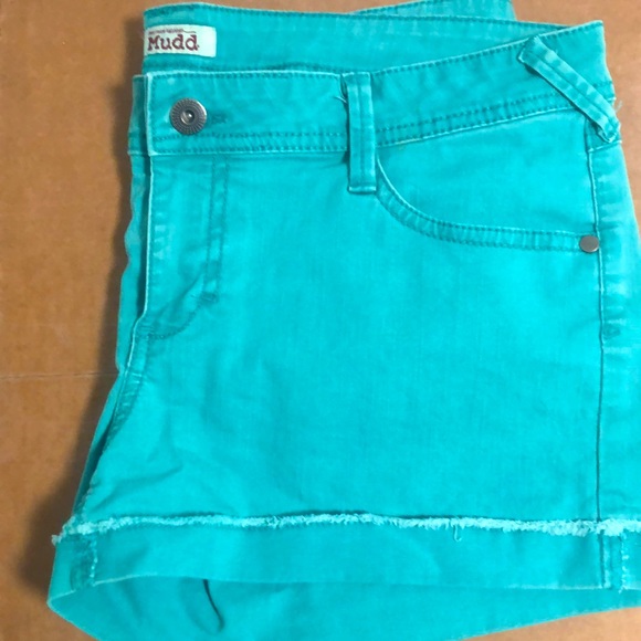 MUDD Teal Green Blue Womens Shorts Juniors Size 15 - Picture 3 of 7